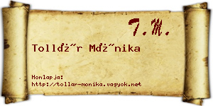 Tollár Mónika névjegykártya