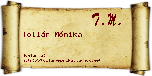 Tollár Mónika névjegykártya